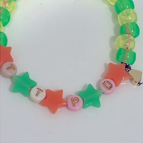 Kandi Rave Swiftie friendship bracelet stretchy glows in the dark, TTPD, NEW - Picture 4 of 6